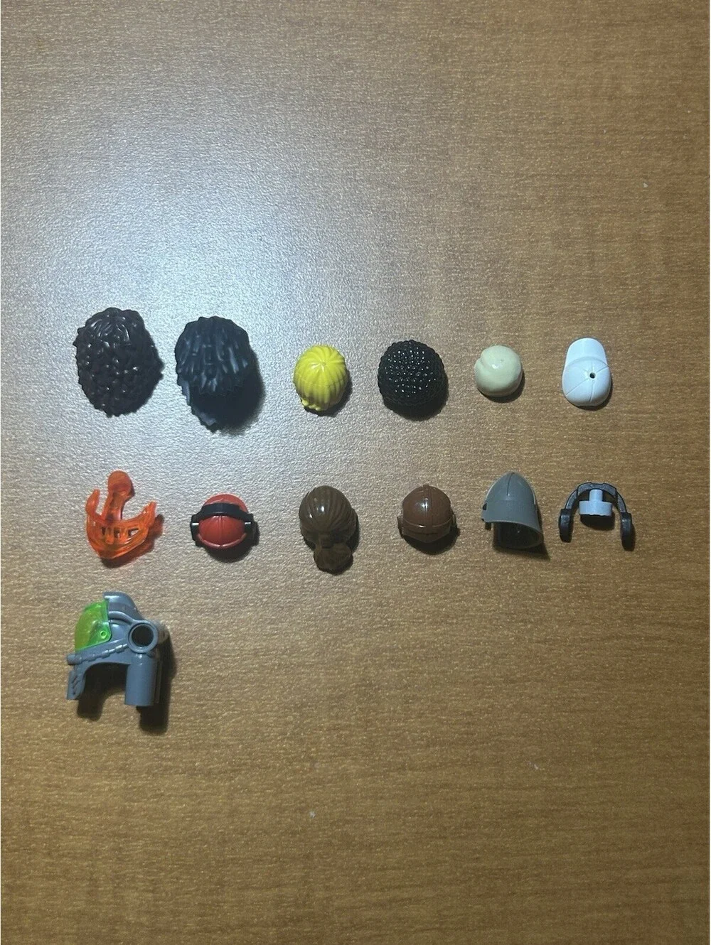 LEGO Minifig Headgear Lot Hats Helmets Hair Masks Visor 13pc